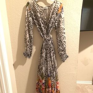 Spy Zone Exchange Women's Zebra Print  Belted Maxi Dress Size S